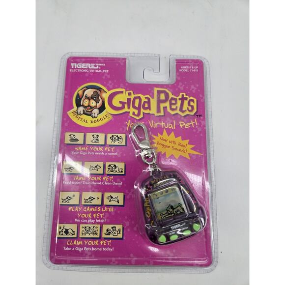 Vtg Tiger Electronics Giga Pets Digital Doggie Virtual Pet Purple 1997 Sealed - Picture 2 of 10